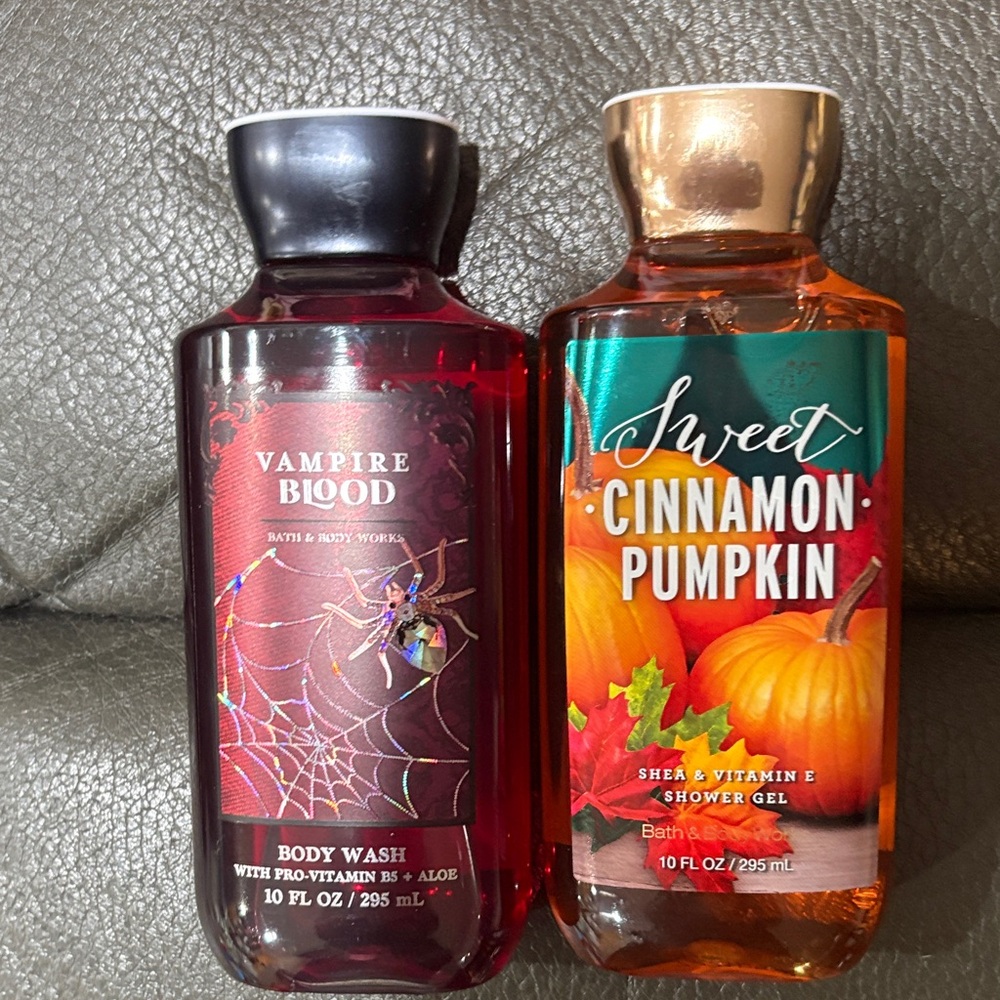 Bath and body works body wash in vampire blood and sweet cinnamon pumpkin